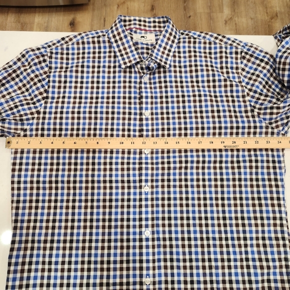 Moods Of Norway Shirt Mens XXL Blue Check Gingham Long Sleeve 100% Cotton - Picture 9 of 11